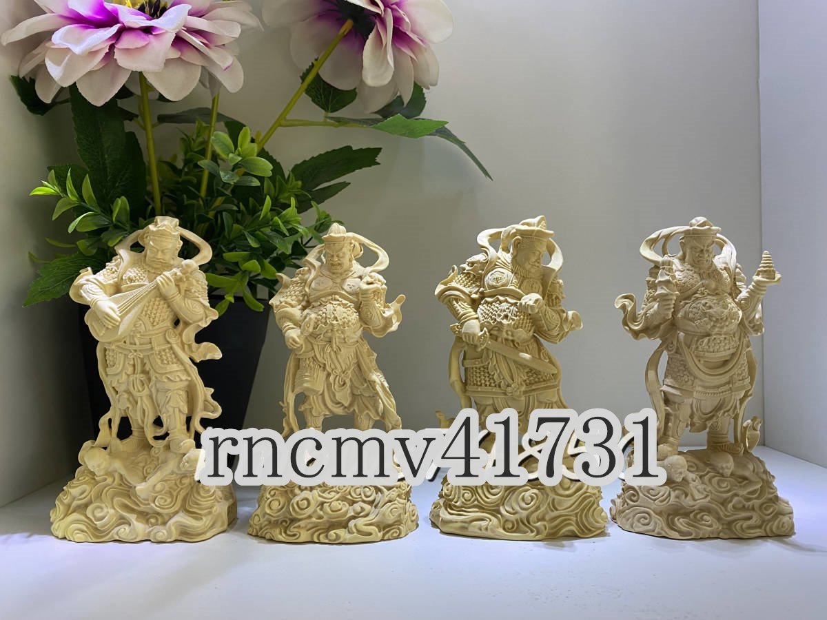 「81SHOP」極上品★四天王 持国天 増長天 広目天 多聞天 仏教美術 鎮宅辟邪 仏像 置物 彫刻拍卖