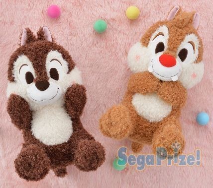 ZZ 全2種セット【チップ デール】ディズニー チップ&デール 赤いほっぺ スペシャルころりんぬいぐるみ リス BIG ふわふわ 約30cm タグ付拍卖