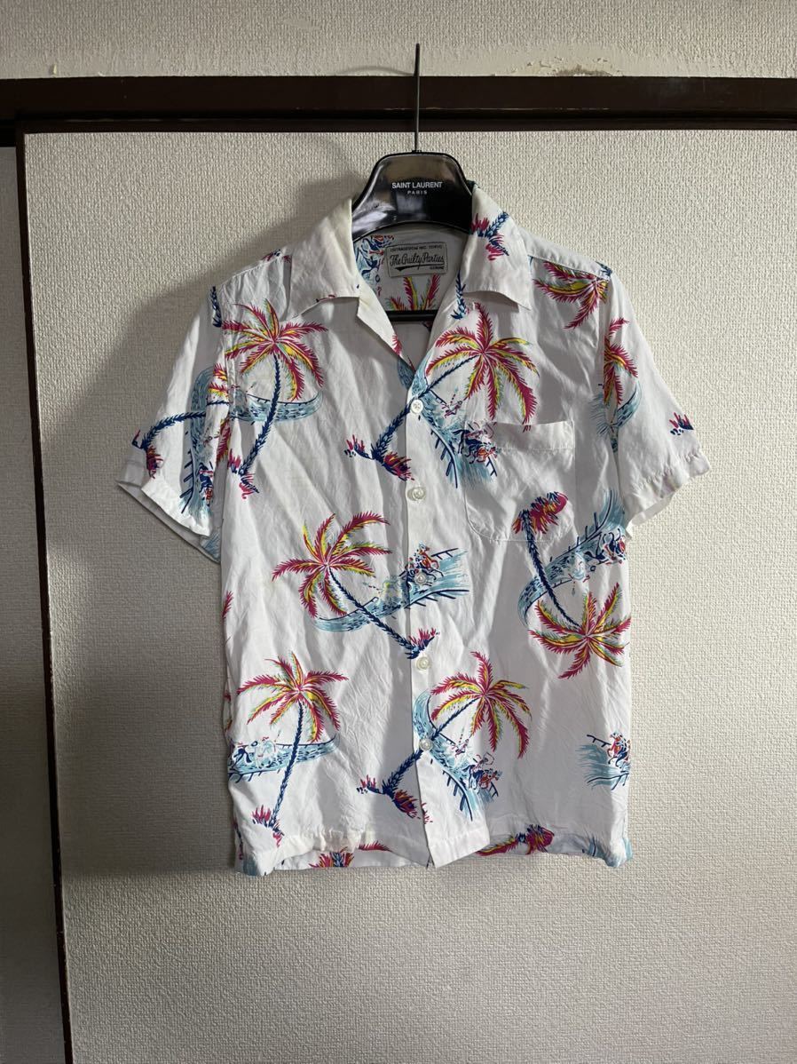 【即決】【送料最安360円】 WACKO MARIA ワコマリア ALOHA SHIRTS アロハシャツ ヤシの木 半袖 WHITE ホワイト 白色 即決早い者勝ち拍卖