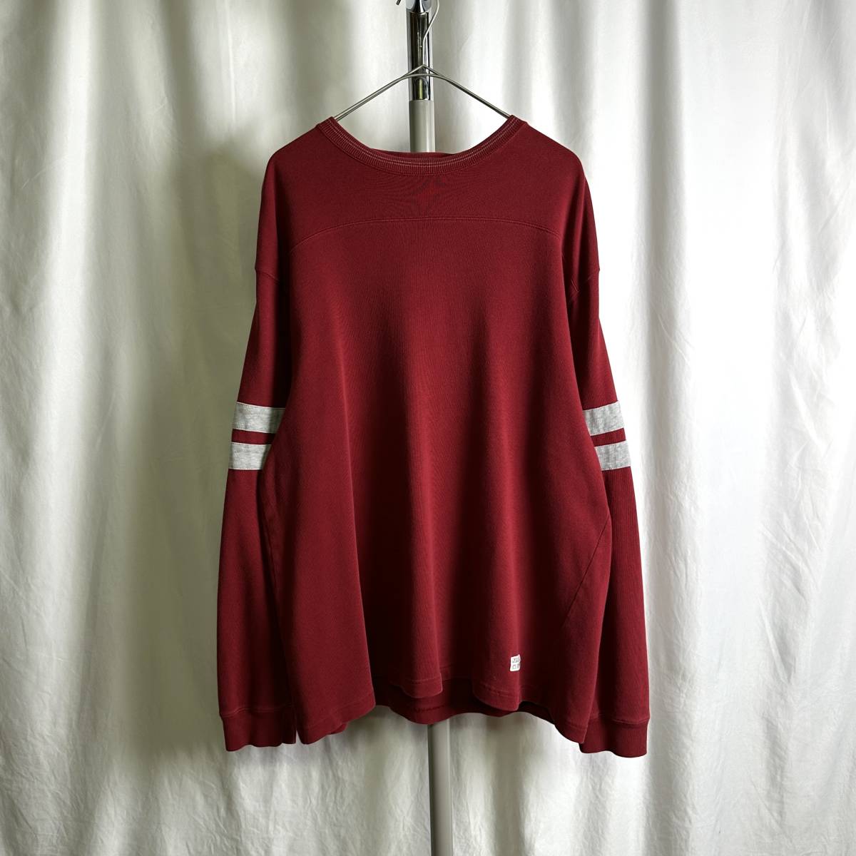 90s AE AMERICAN EAGLE ライン リブ カットソー L レッド Tシャツ スウェット アメリカンイーグル 80s オールド ビンテージ拍卖