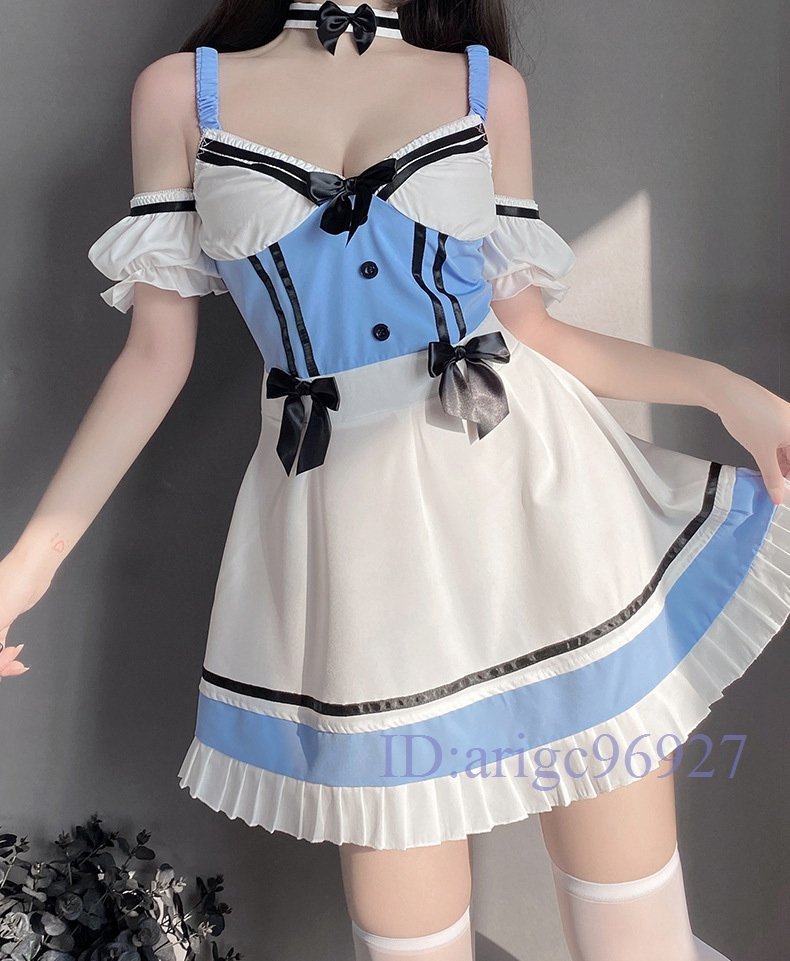 Q007★新品 超セクシー 誘惑 メイド服ワンピース4点セットベビードール ドレス キャミソール ナイトウェア 可愛いデザイン コスプレ衣装拍卖