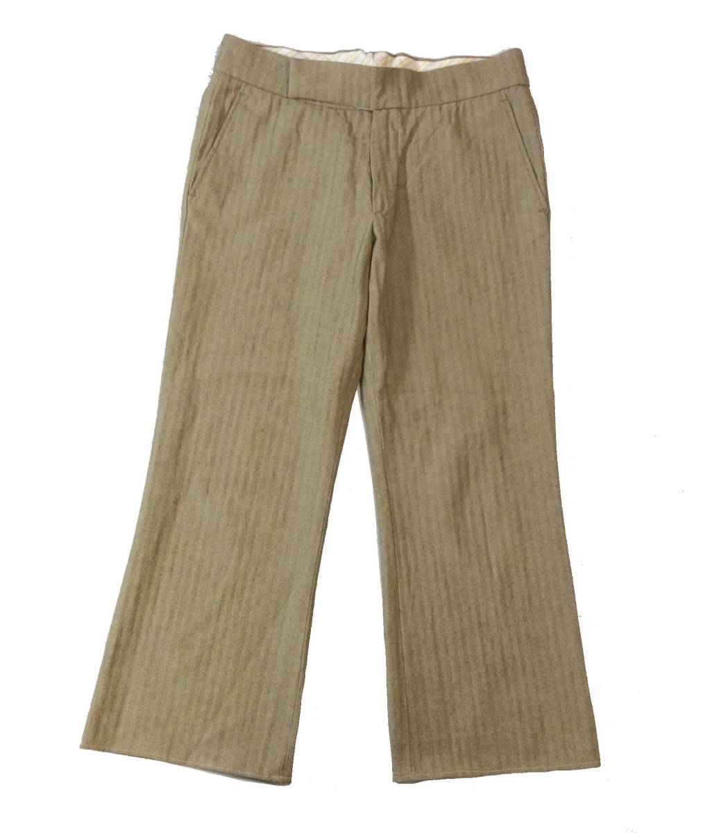 MARNI マルニ コットン×ウール フレアパンツ スラックス ブラウン ヘリンボーン ITALY製 38 (ma)拍卖