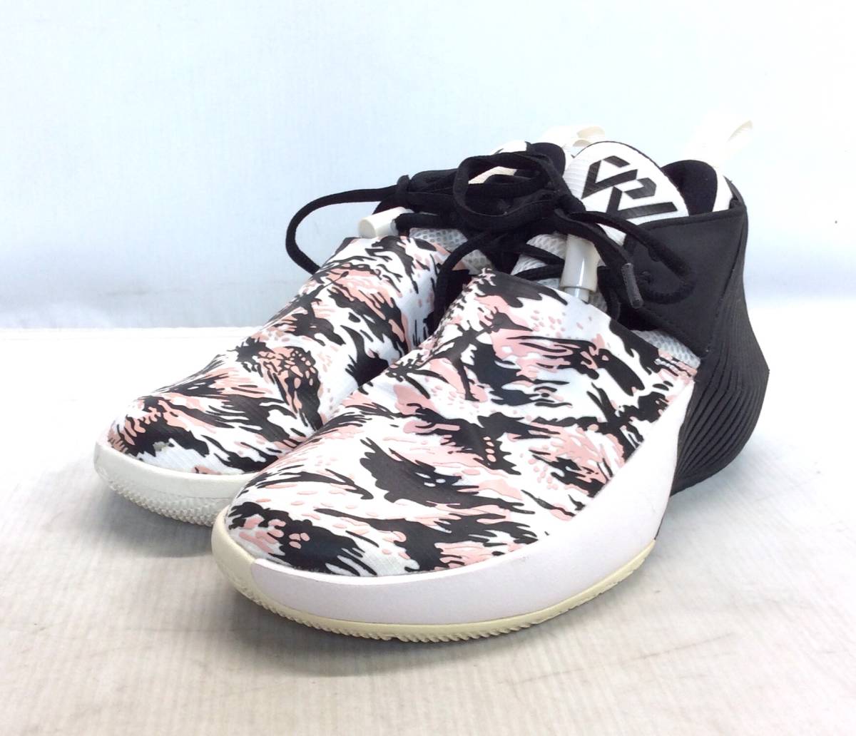 NIKE ナイキ JORDAN ジョーダン スニーカー カモフラ 迷彩 ブラック/ホワイト/ピンク レディース 23cm (ma)拍卖