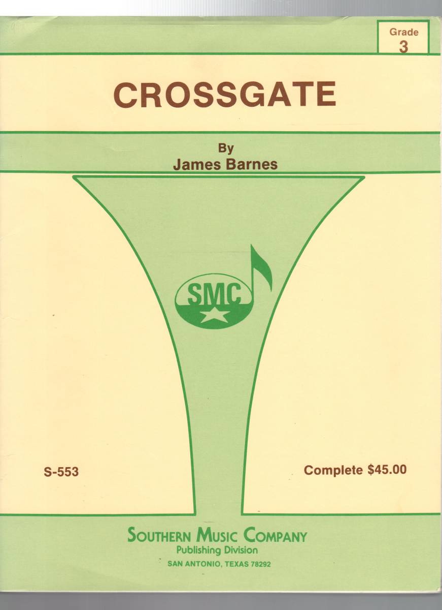 吹奏楽楽譜/ジェームズ・バーンズ:クロスゲート CROSSGATE/試聴可/グレード3拍卖