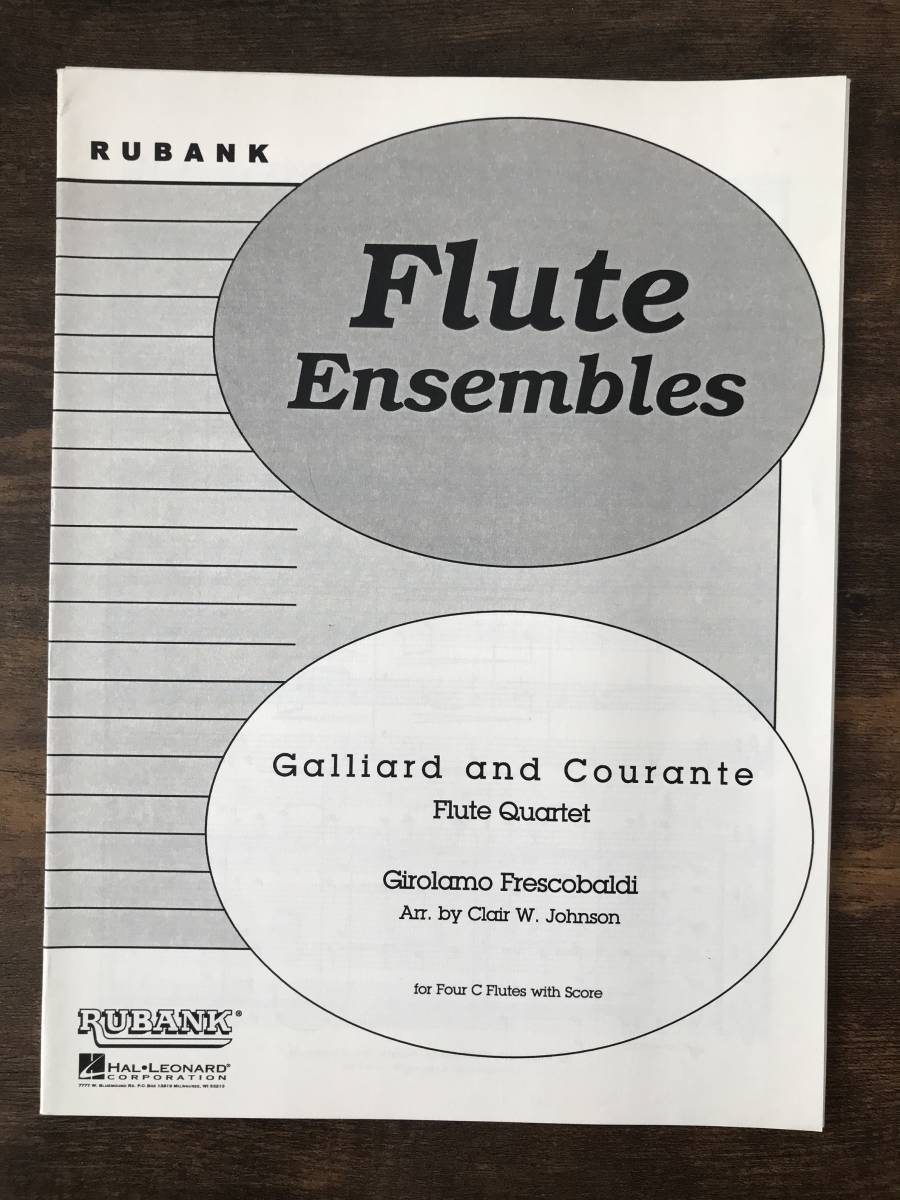 送料無料 フルート四重奏楽譜 フレスコバルディ:ガリアードとクーラント C.W.ジョンソン編 4重奏拍卖