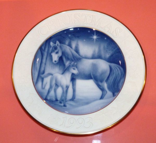 OKURA(大倉陶園) 1993年クリスマスプレート PONY FAMILY 20.2cm 839762AA1285-229拍卖
