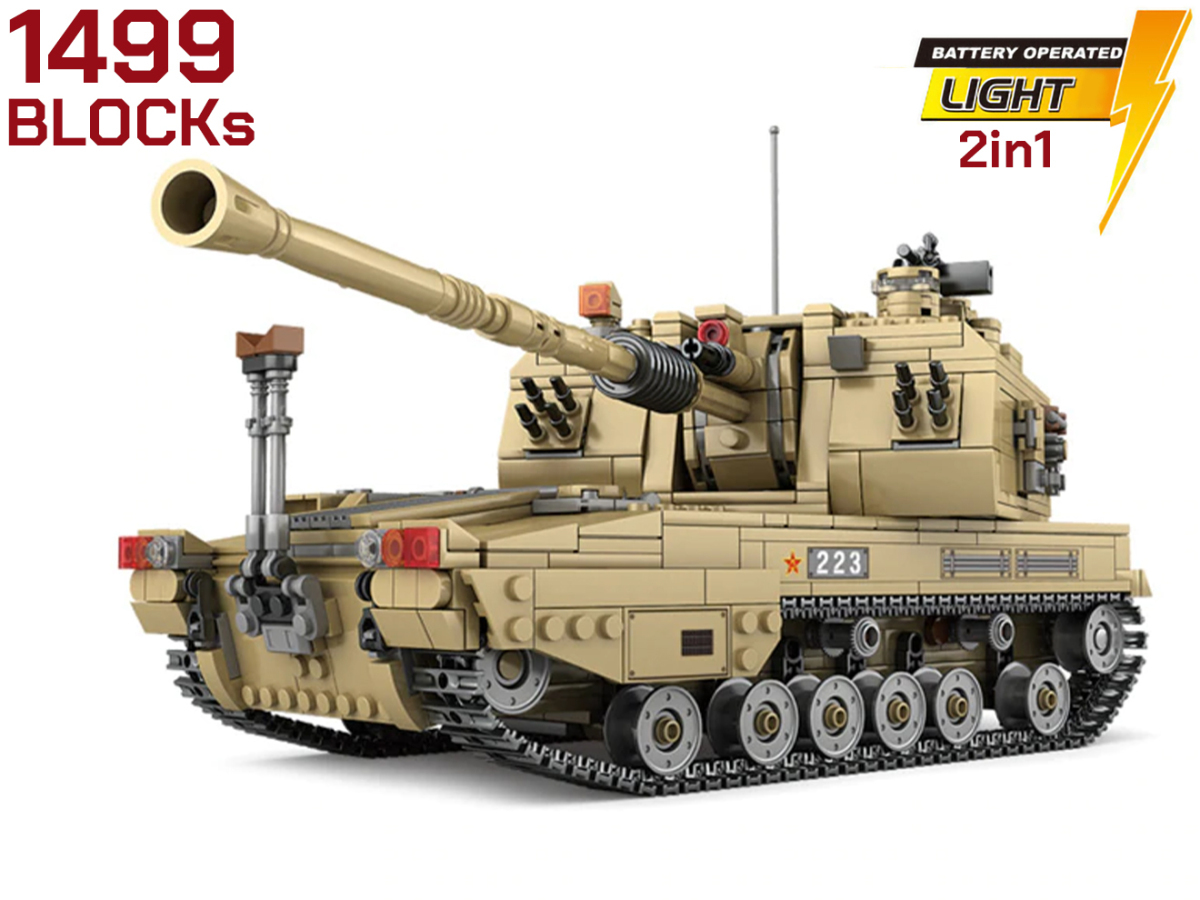 M0061T AFMシリーズ 中国軍 2in1 PLZ-05 155mm自走榴弾砲/PHZ-10 122mm自走式ロケット砲 1499Blocks拍卖