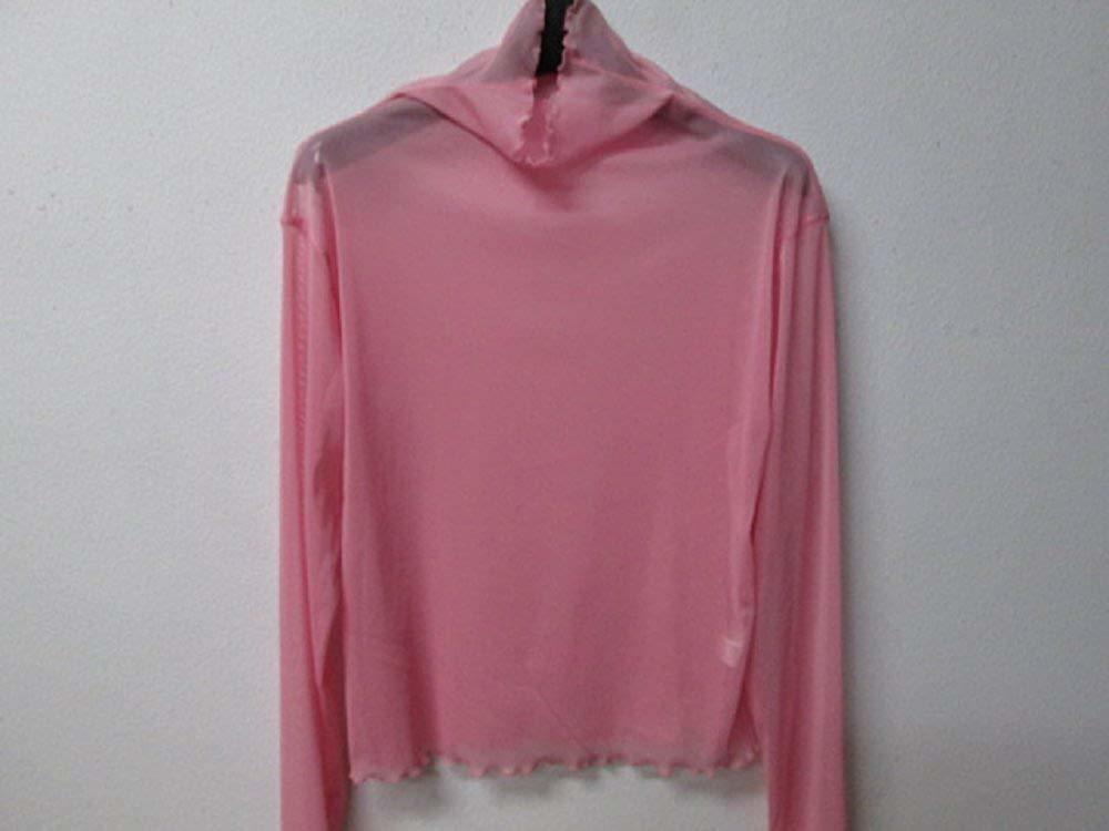 新品●送料無料●ピンク ●ボトルネック ハイネック パワーネット透けカットソー お色いっぱ~い拍卖