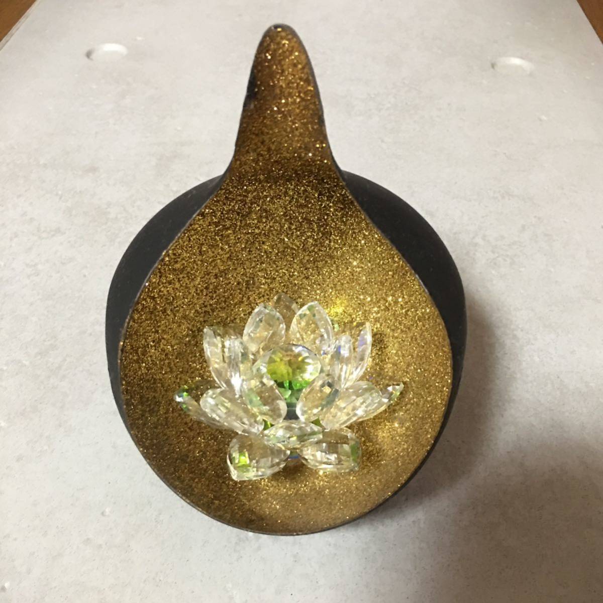 ガラス細工 ハスの花 アジア雑貨拍卖