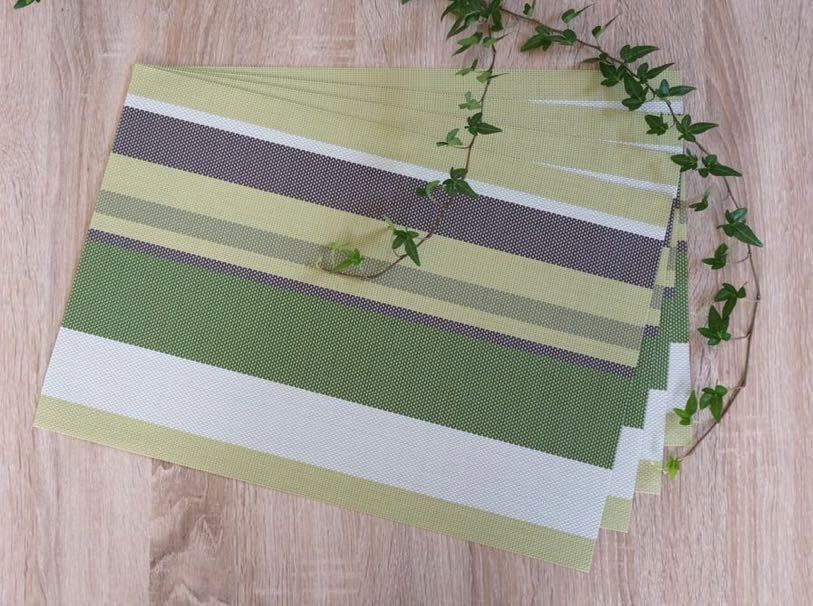 【ランチョンマット4枚セット/新品】洗えるランチョンマット 45×30㎝ 水洗い可 インテリア キッチン雑貨/Boader-F グリーン/OJ000736拍卖