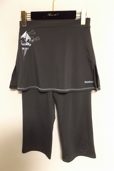 N5730:Reebok(リーボック)スカート付パンツ/灰/S/フィットネス、ランニング:35拍卖