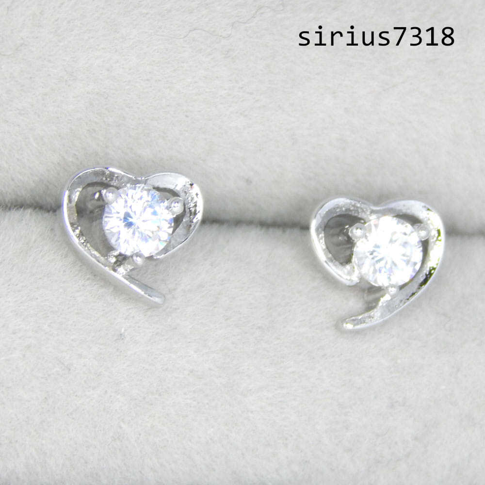 残り1点★ハート 一粒CZホワイトダイヤモンドピアス ジルコニア 限定 レディース プラチナ仕上 シルバー925 アクセサリー イヤリング化可拍卖