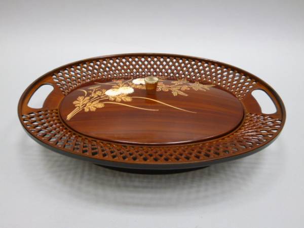 大判スカシ オードブル 小菊 菓子器 中古拍卖