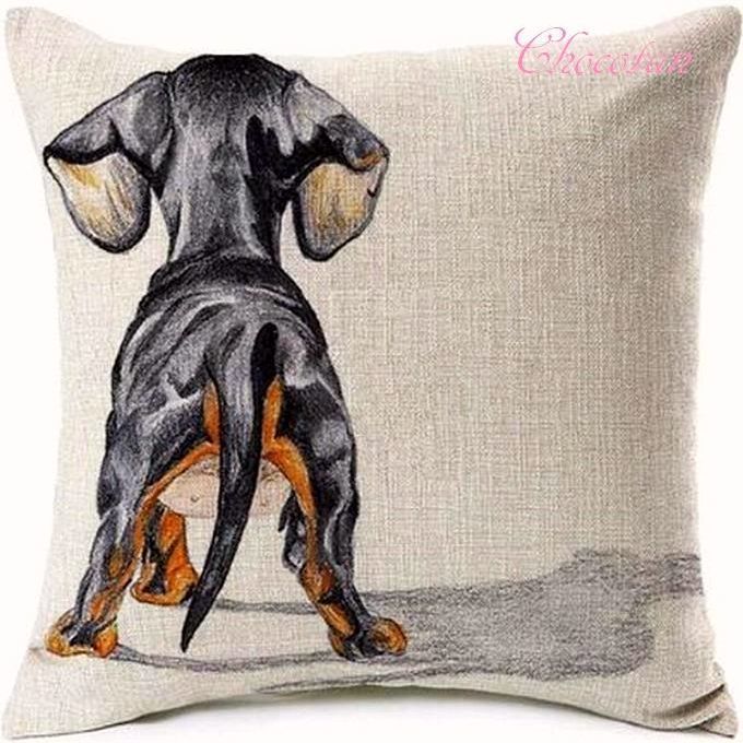【送料無料】ダックスフンド a29 後ろ姿 クッションカバー【新品】拍卖