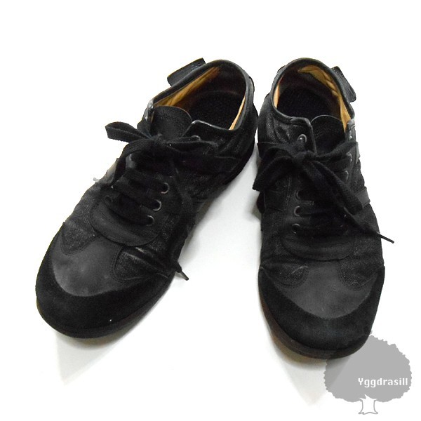 YGG■本物 ドルチェ&ガッバーナ ローカット スニーカー 黒 デニム 7 訳あり D&G DOLCE&GABBANA シューズ 靴 メンズ 25.5cm拍卖