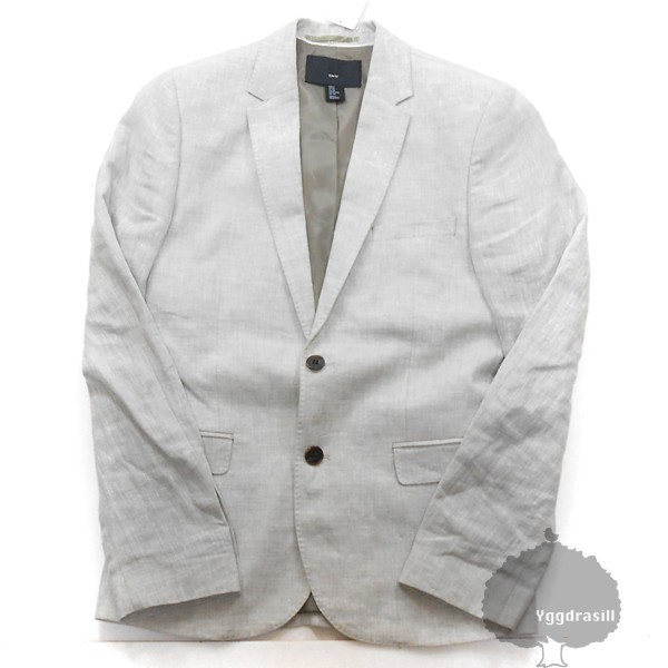 YGG★H&M エイチアンドエム リネン ジャケット ナチュラル SLIMFIT 麻 肩パット メンズ スリムフィット トップス拍卖