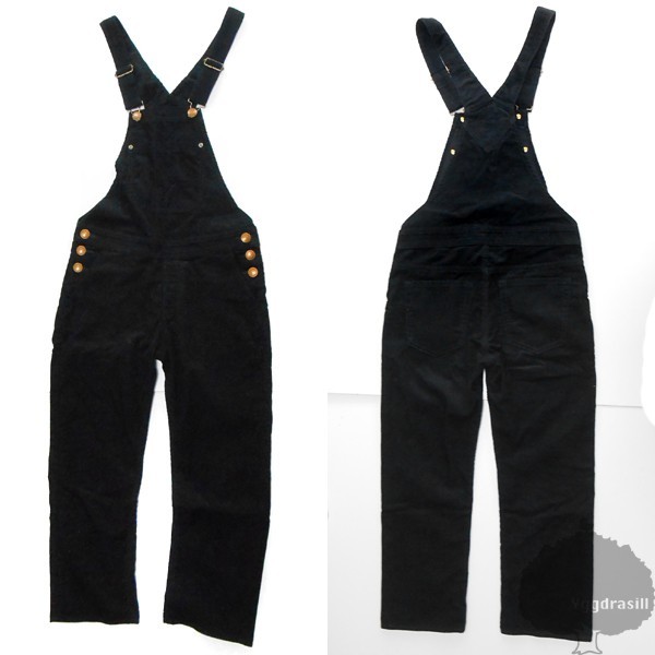 YGG★SLY スライ コーデュロイ サロペット 黒 25 オーバーオール レディース ブラック拍卖