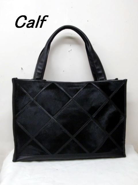 限定特別一点品 送料無料 204カーフFURのカットワークトートバック拍卖