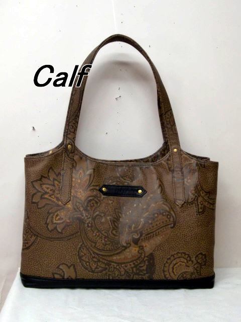 限定特別 一点品 送料無料 52-2牛革花柄ペンティングのトートバッグ拍卖