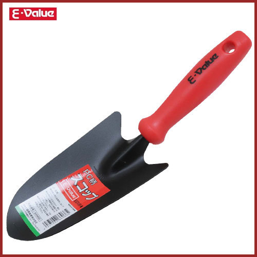 E-Value PC柄スコップ 赤 EGT-5R 穴掘り用 土すくい用 園芸用品拍卖