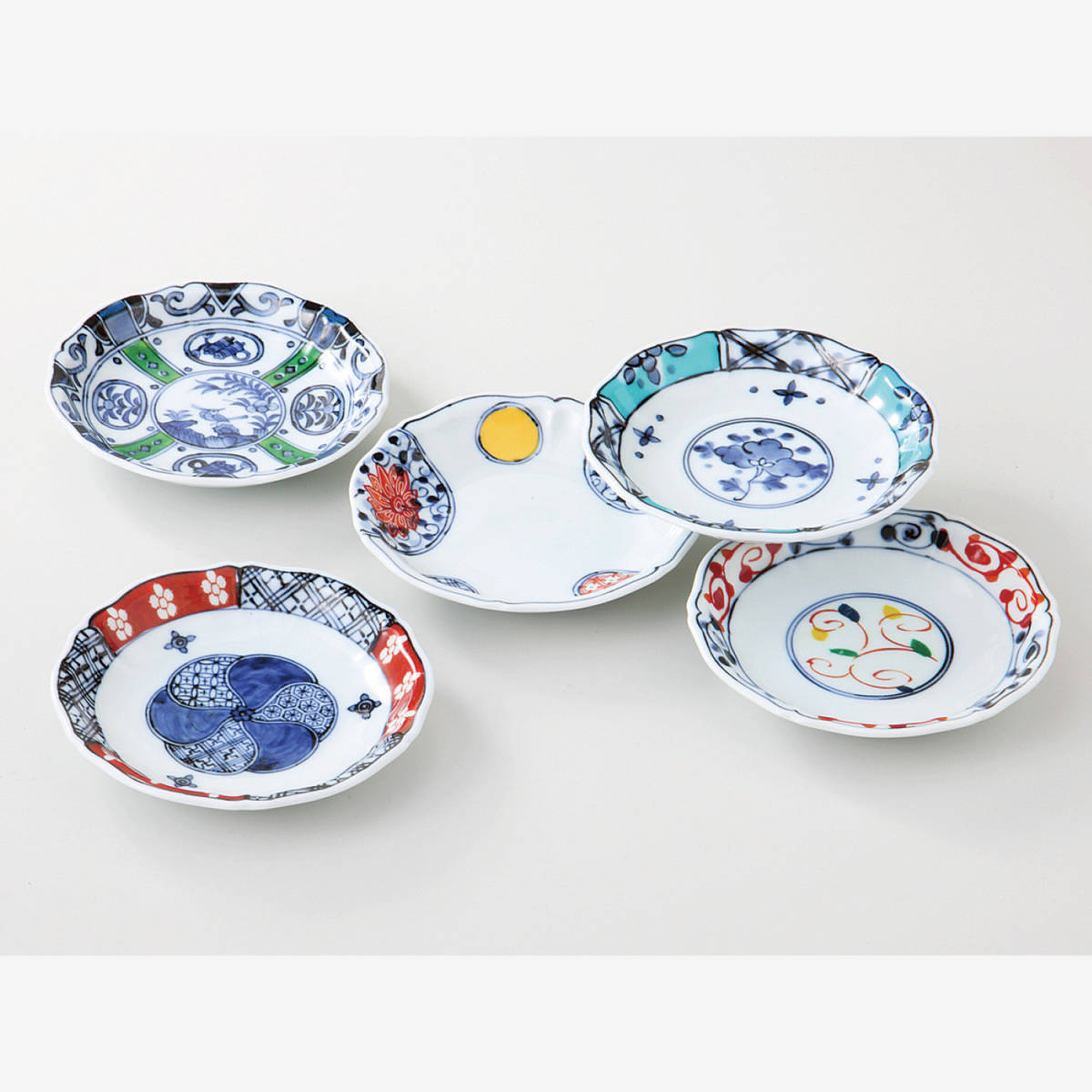 西海! ☆錦絵変り・小皿揃☆ 19545 新品 ボウル プレート 盛皿 盛鉢 向付 ギフト 拍卖