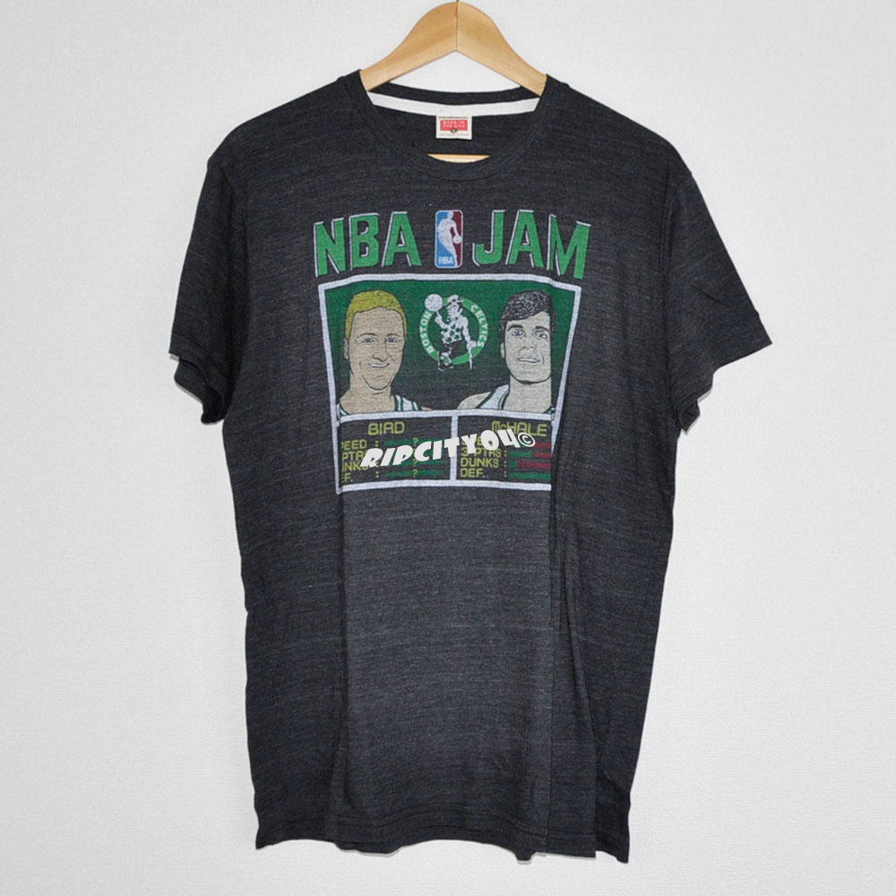 ・HOMAGE (オマージュ) NBA JAM BIRD & McHALE Tシャツ【USED】 ~ヴィンテージ加工レトロ古着風アメカジスポカジスポーツNBAMLBNFLNCAA拍卖