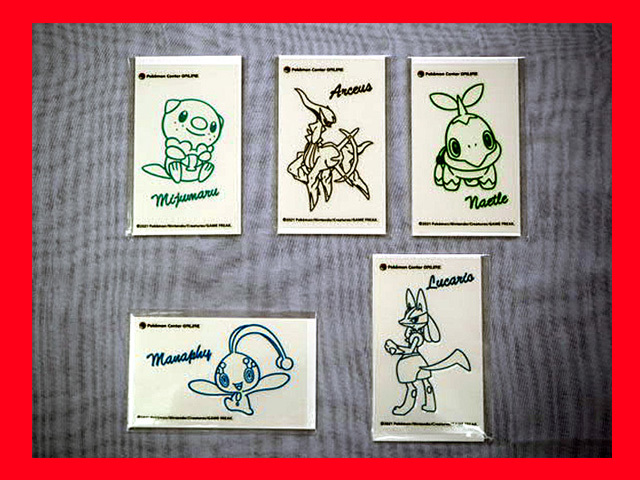 新品未使用No2 ポケモンセンターオンライン 非売品 転写ステッカー5枚 ポケットモンスター シール・230610拍卖