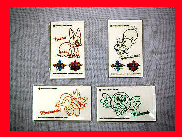 新品未使用No6 ポケモンセンターオンライン 非売品 転写ステッカー4枚 ポケットモンスター シール・230610拍卖