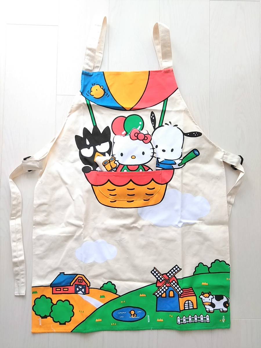新品★非売品★ミトン付キッズエプロン★ハローキティ★HELLO KITTY★ポチャッコ★バツマル★牛★うし拍卖