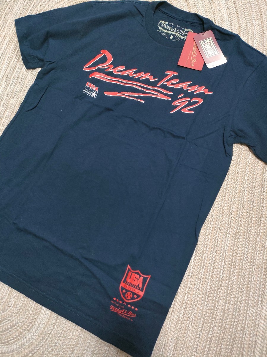 新品 未使用 ミッチェル&ネス 1992 DREAM TEAM 半袖Tシャツ ネイビー M バスケットボール アメリカ代表 ドリームチーム NBA 拍卖