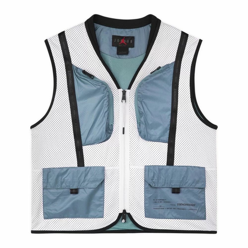 ■NIKE JORDAN 23 ENGINEERED VEST MESH 白/青灰/黒 新品 サイズM ナイキ ジョーダン 23 エンジニア ベスト メッシュ DM1387-030拍卖