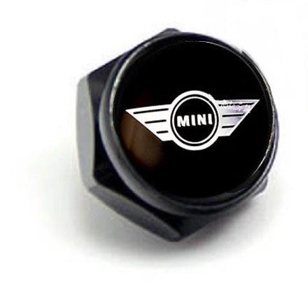 稀少 送込み MINIロゴマーク ブラック アルミナンバーボルトカバー 1点拍卖