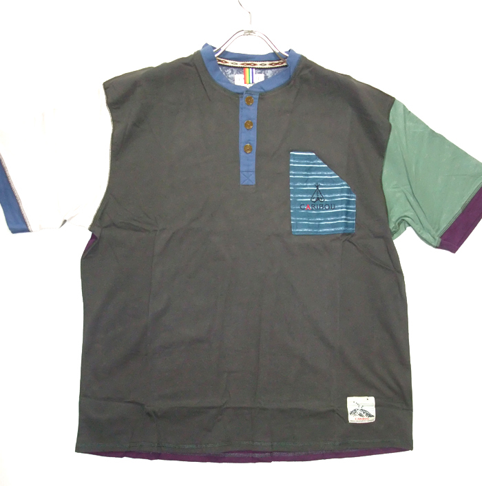 クレイジー切り替え Tシャツ 大きいサイズ Carbon 2L CBC-1145 Caribou 最後の1点 送料込み価格!拍卖
