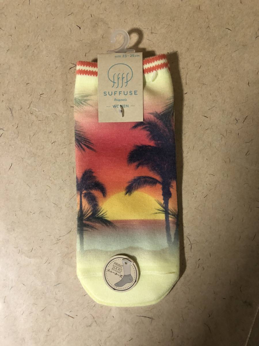 【同梱不可!】靴下(スニーカー丈) 23~25㎝★イエロー★夕陽★ヤシ拍卖