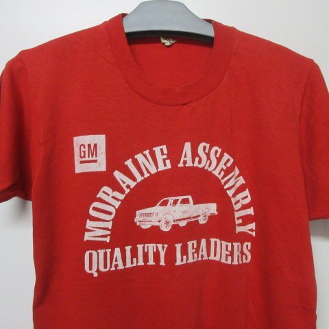80s USA製 Tシャツ M 赤 GM 自動車モーターサイクル スクリーンスターズ ビンテージ アメカジ古着 sy3437拍卖