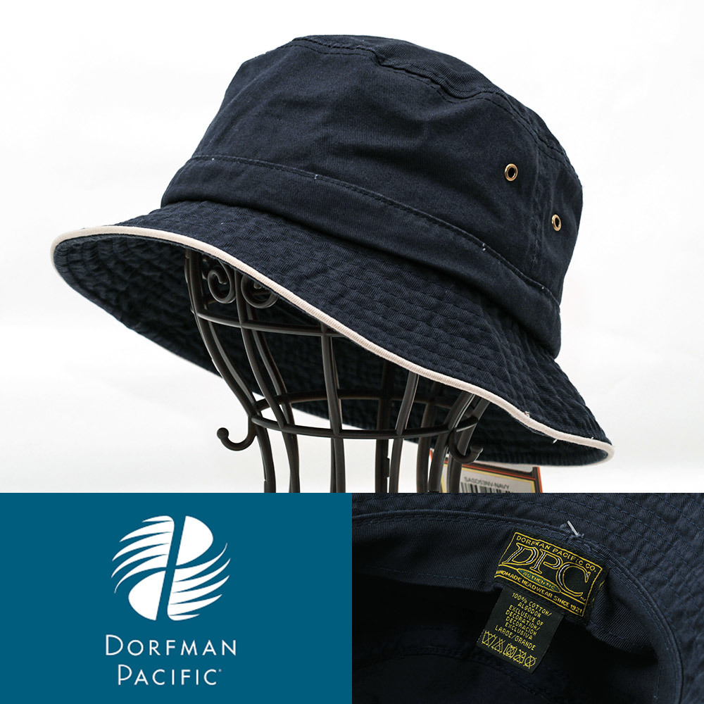 バケットハット 帽子 ドーフマンパシフィック Dorfman Pacific Outdoors Sandwich Bucket Hat ネイビー L 76XWN-01 USA ブランド拍卖