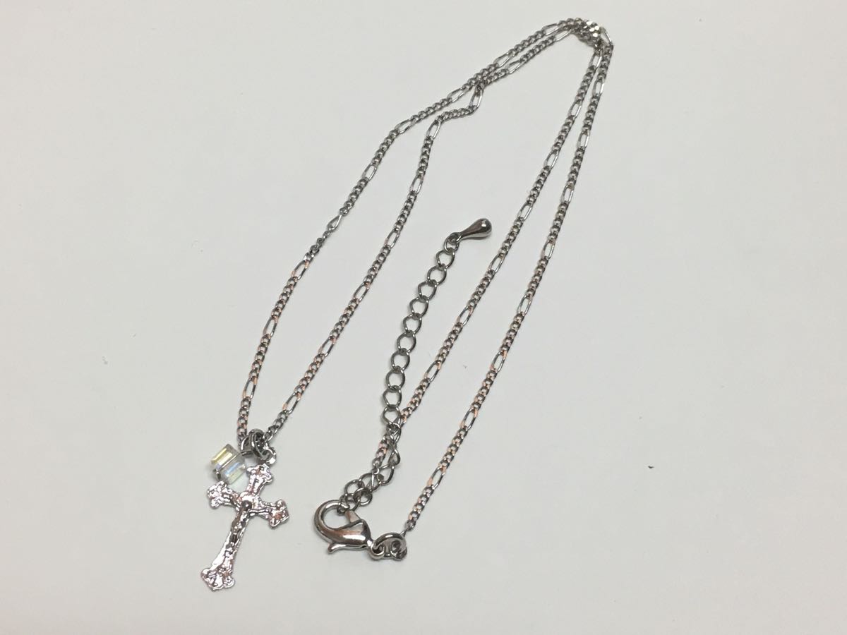 ハンドメイド★クロスとスワロのネックレス 40cm (35)値下げ拍卖