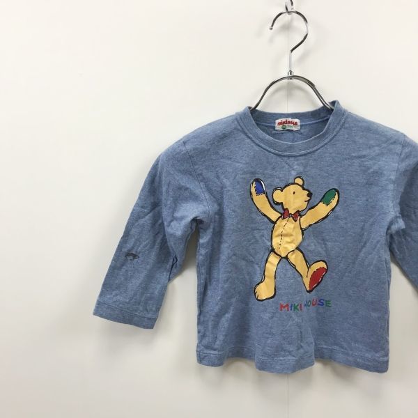 当時物MIKI HOUSE/ミキハウス ロンT ロゴプリント ブルーサイズ100 キッズ拍卖