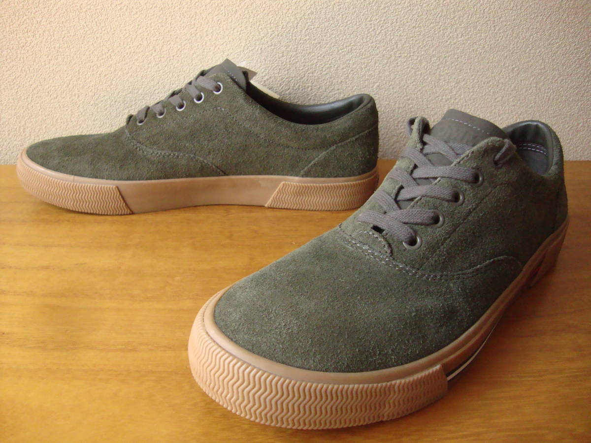新品 TOMMY JEANS トミー ヒルフィガー 本革 スエード レザー スニーカー EUR44 US11 28cm カーキ シューズ ジーンズ メンズ拍卖