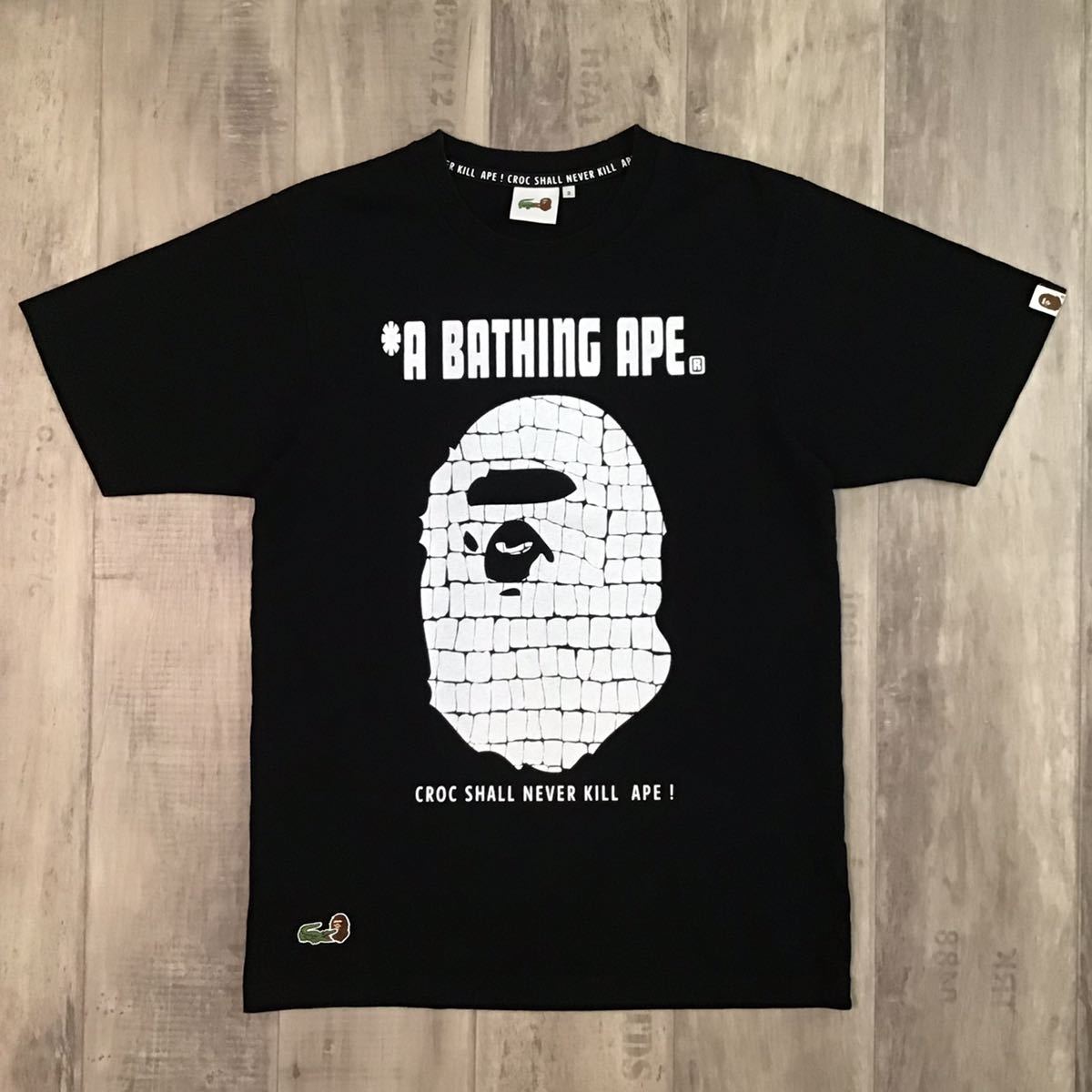 ラコステ × BAPE BIG HEAD Tシャツ Sサイズ ブラック a bathing ape LACOSTE エイプ ベイプ アベイシングエイプ w45拍卖
