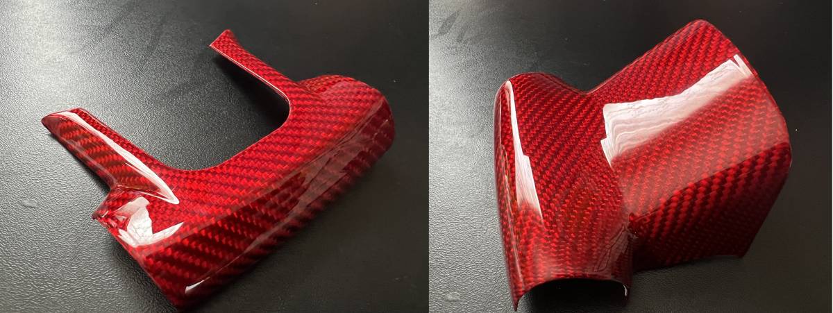 アバルト リアル カーボン シリーズ4、5 ステアリング 下部 トリムカバー レッド拍卖