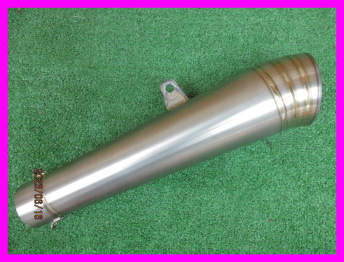 ★美品★チタンサイレンサー スリップオン コニカルサイレンサー バッフル メガホン バイク マフラー スプリング式★618拍卖