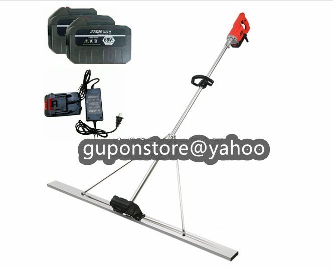 新入荷!高品質電動スクリード 土間コンクリート 仕上げツール 高周波振動 レベリングスクリード ステンレス鋼 大容量リチウム電池2個 1.5M拍卖
