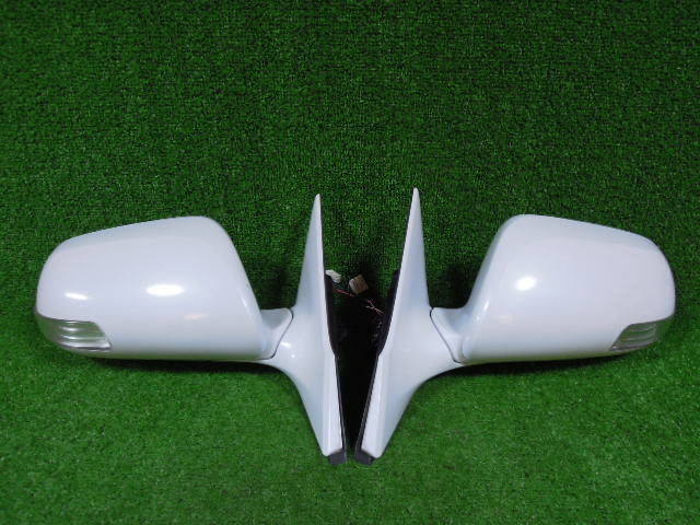 トヨタ マークX GRX125 ドアミラー 左右 セット 中古 ホワイト 7ピン 電動格納 ウィンカー A1843拍卖