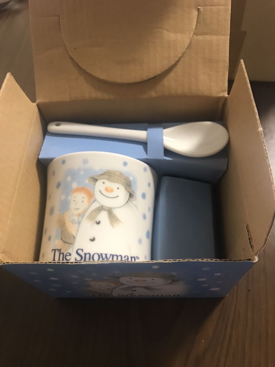 新品未使用 マグカップ スプーン付き スノーマン ゆきだるま コーヒーやスープなどに 即決あり拍卖