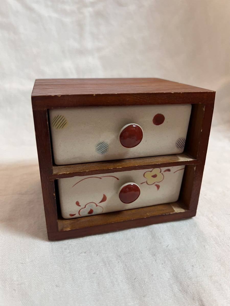 ◆ミニ 木製 2段引き出し◆g-782拍卖