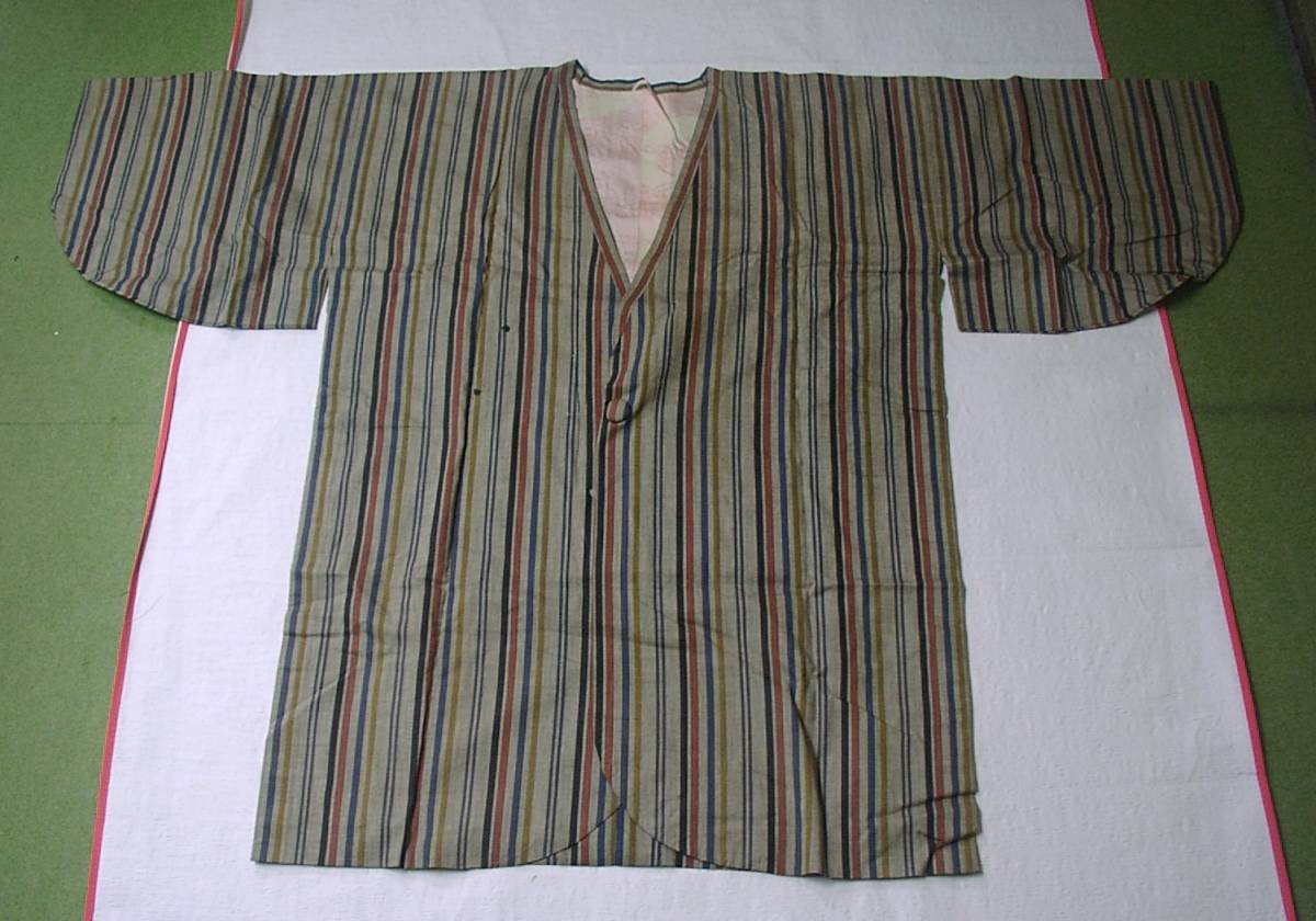 ■留★昭和レトロ【綿・コート【縞図)】身丈86cm。クリックポスト(185円)でもお送りできます(簡易包装)拍卖