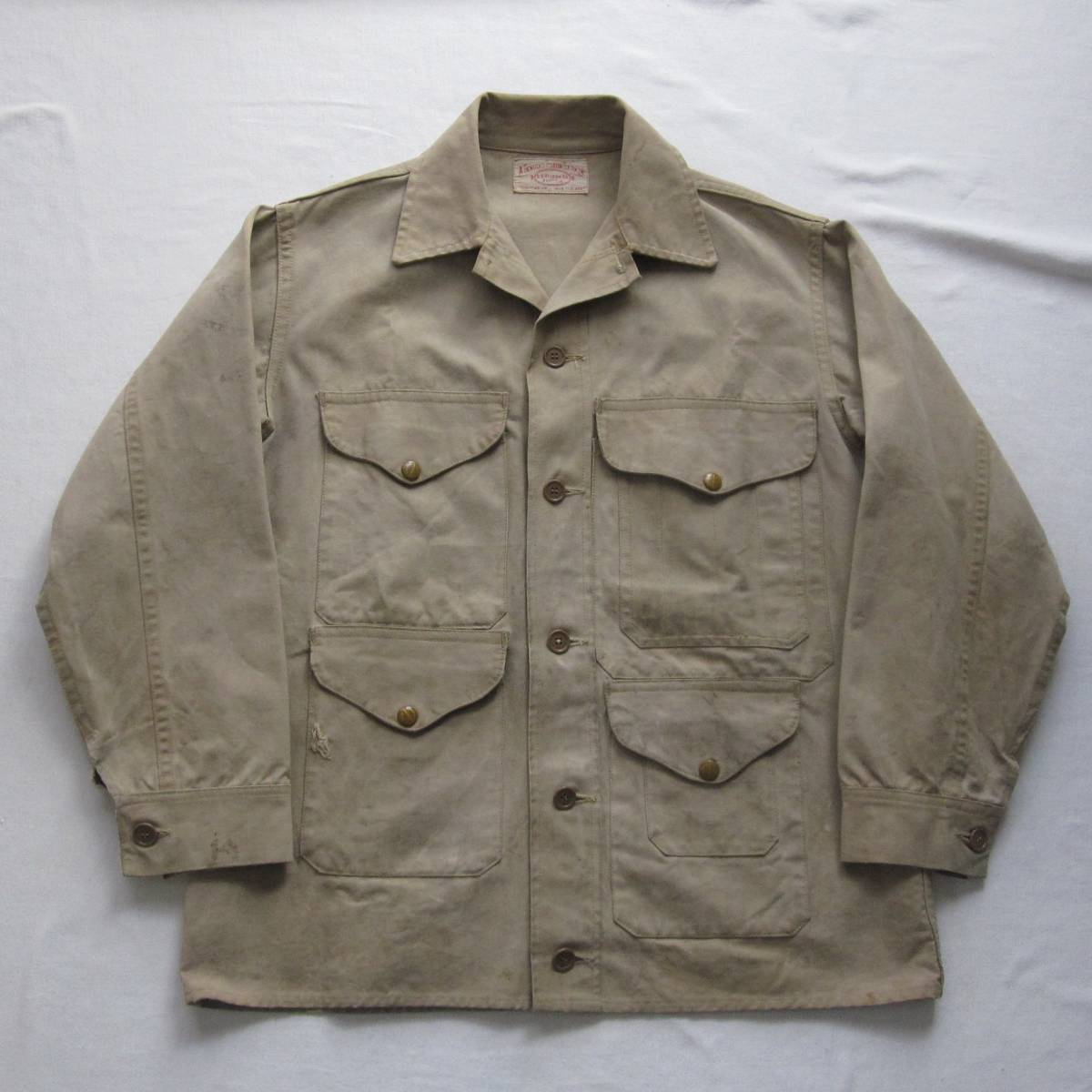 ☆30s FILSON クルーザー ジャケット / Vintage Filson Tin Cloth Cruiser Jacket / ハンティング / フィルソン / 30s 20s 10s ビンテージ 拍卖