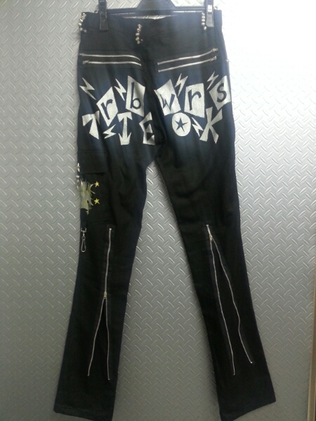 パンクロックスタイルTRIBEWORKSスタッズzipパンツ拍卖