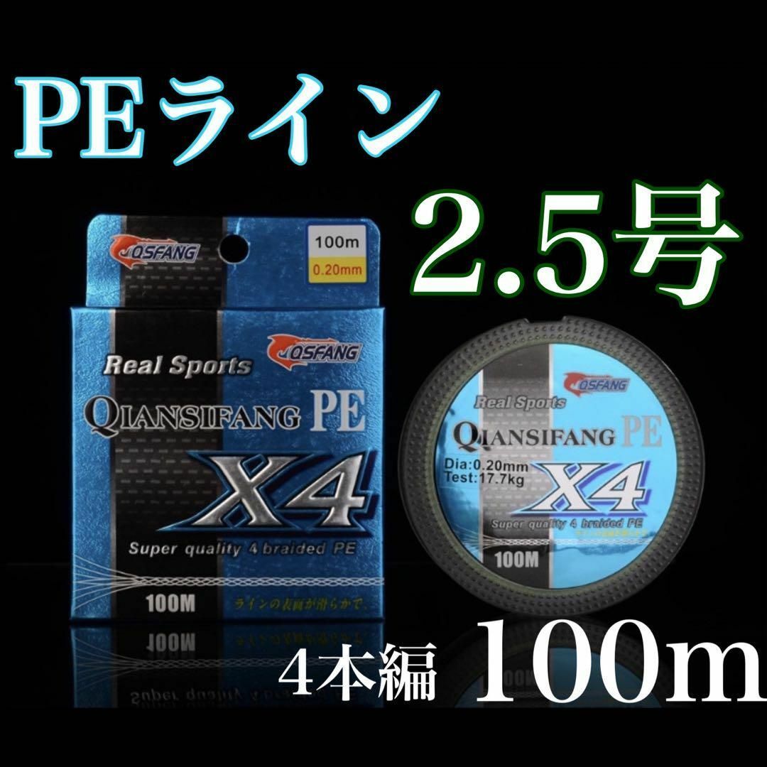 新品PEライン 2.5号 100m 4本編 アジング トラウト エギング拍卖